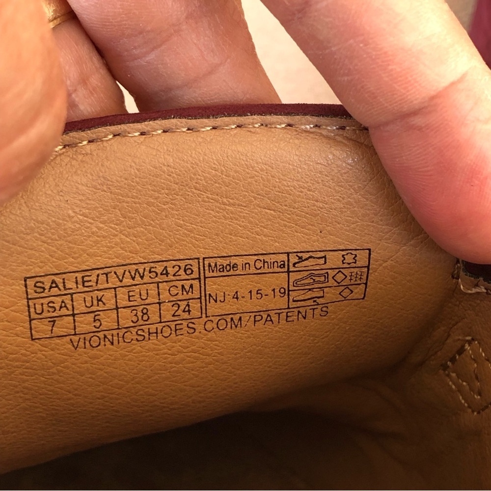 VIONIC Salie Wine Suede Womens Casual Career Comfort Slip On Loafer Mule sz 7 - Picture 11 of 11